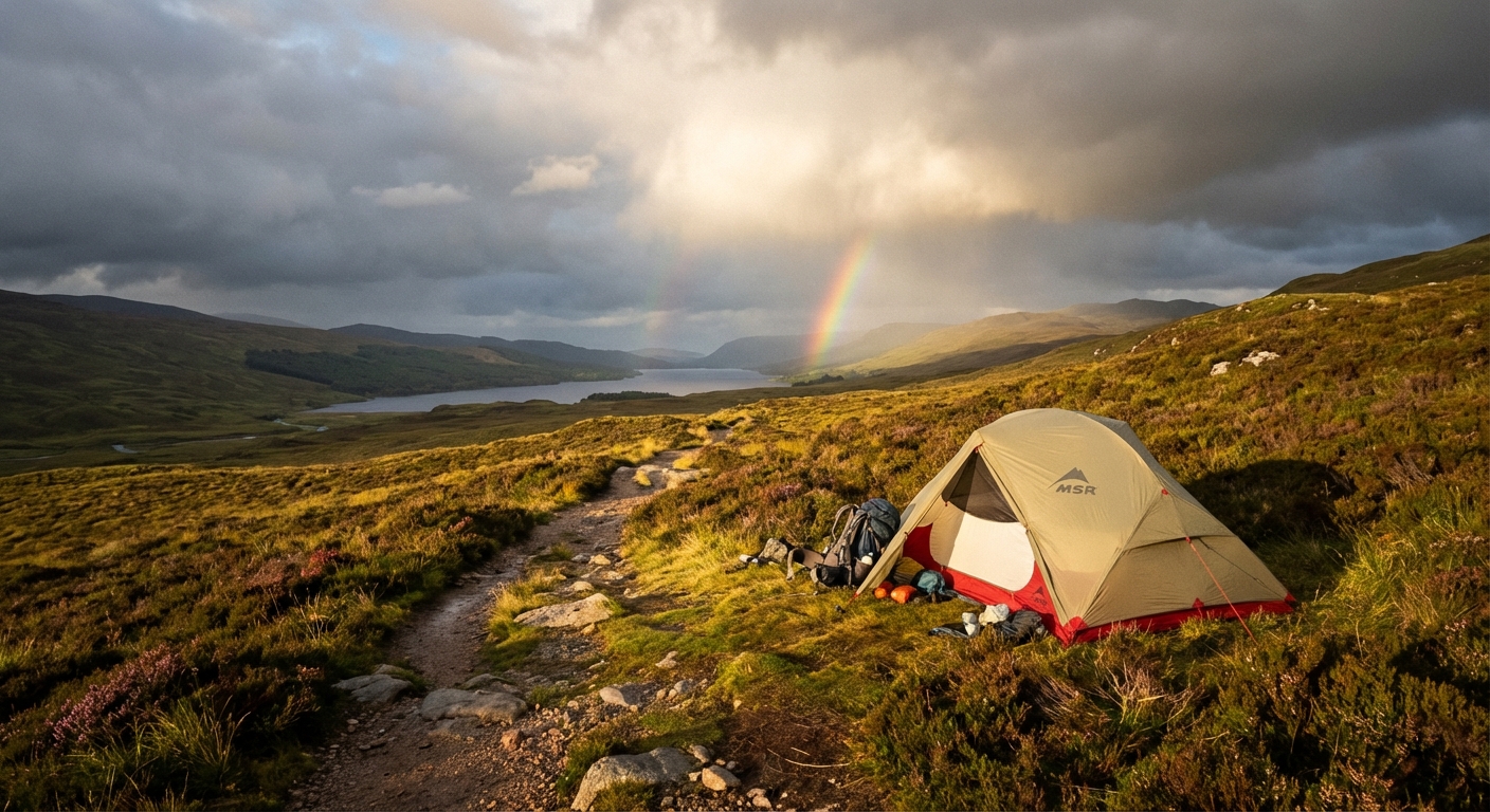 MSR Thru-Hiker Mesh House 2 Trekking Pole Shelter: Lightweight Bug-Free Comfort